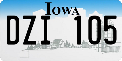 IA license plate DZI105