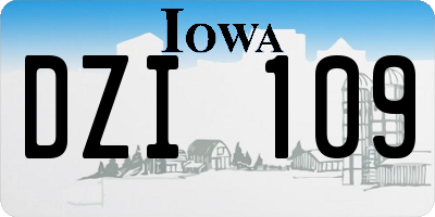 IA license plate DZI109