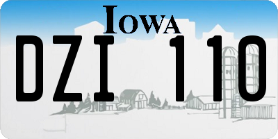 IA license plate DZI110