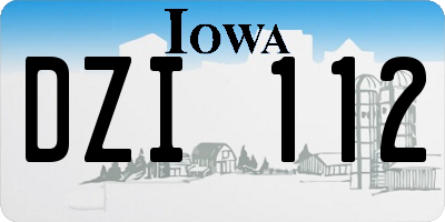 IA license plate DZI112