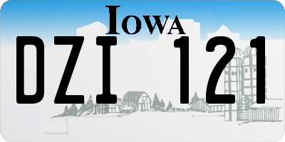 IA license plate DZI121