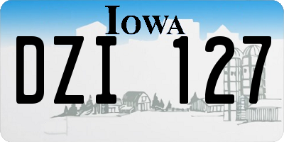 IA license plate DZI127
