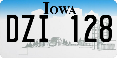 IA license plate DZI128