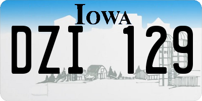 IA license plate DZI129