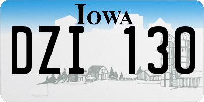 IA license plate DZI130