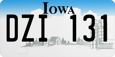 IA license plate DZI131