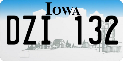 IA license plate DZI132