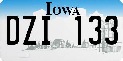 IA license plate DZI133