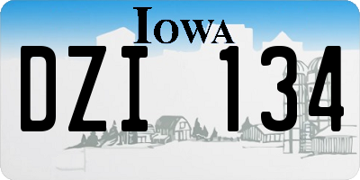 IA license plate DZI134