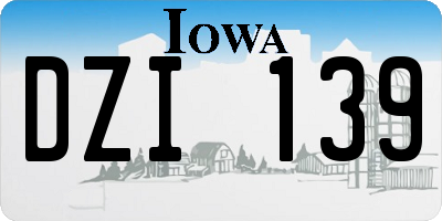 IA license plate DZI139