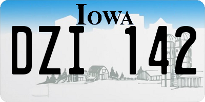 IA license plate DZI142