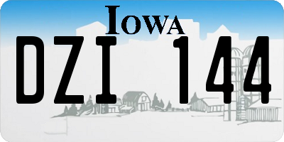 IA license plate DZI144