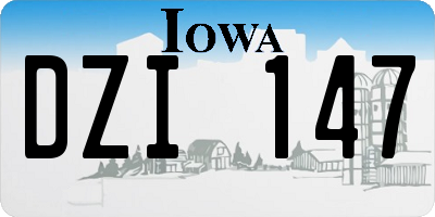 IA license plate DZI147