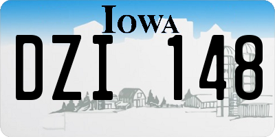 IA license plate DZI148