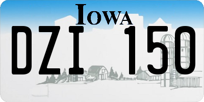 IA license plate DZI150