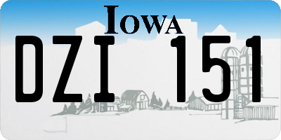 IA license plate DZI151