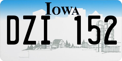 IA license plate DZI152