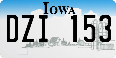 IA license plate DZI153