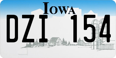 IA license plate DZI154
