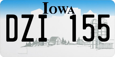 IA license plate DZI155