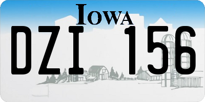 IA license plate DZI156