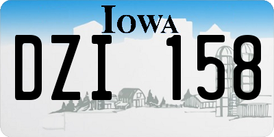 IA license plate DZI158