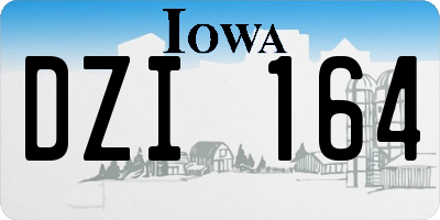 IA license plate DZI164