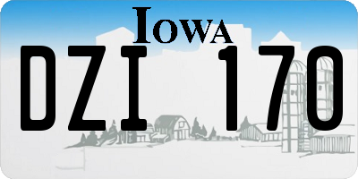 IA license plate DZI170