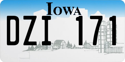 IA license plate DZI171