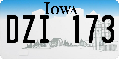 IA license plate DZI173