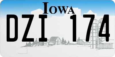 IA license plate DZI174