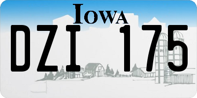 IA license plate DZI175