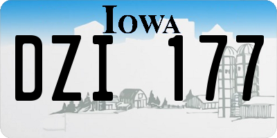 IA license plate DZI177