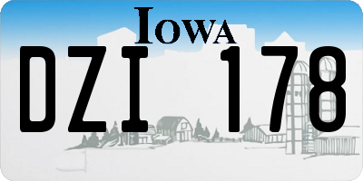 IA license plate DZI178