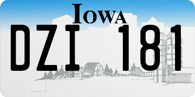 IA license plate DZI181