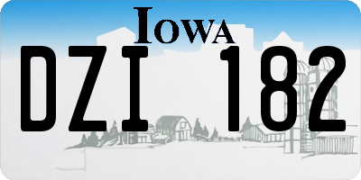 IA license plate DZI182