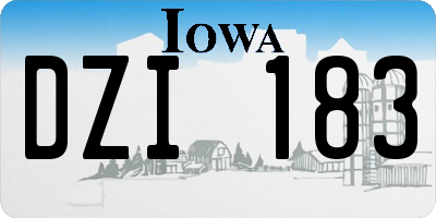 IA license plate DZI183