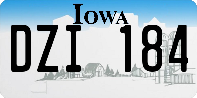 IA license plate DZI184