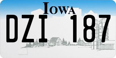 IA license plate DZI187