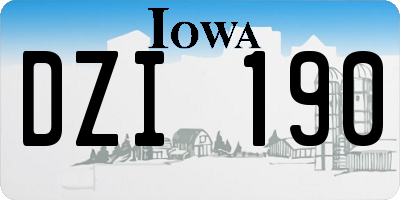 IA license plate DZI190