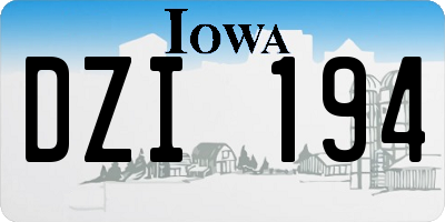 IA license plate DZI194