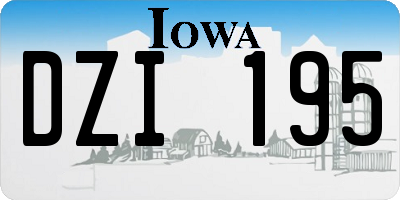 IA license plate DZI195