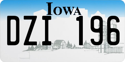 IA license plate DZI196