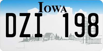 IA license plate DZI198