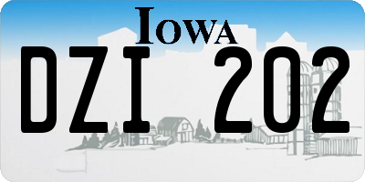 IA license plate DZI202