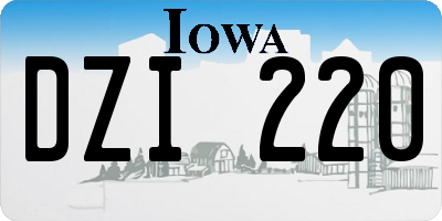 IA license plate DZI220