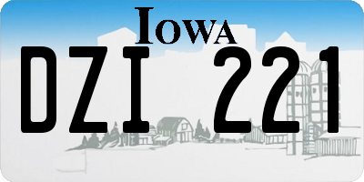 IA license plate DZI221