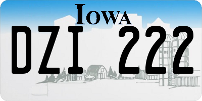 IA license plate DZI222