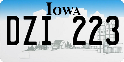 IA license plate DZI223