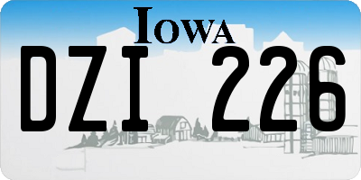 IA license plate DZI226